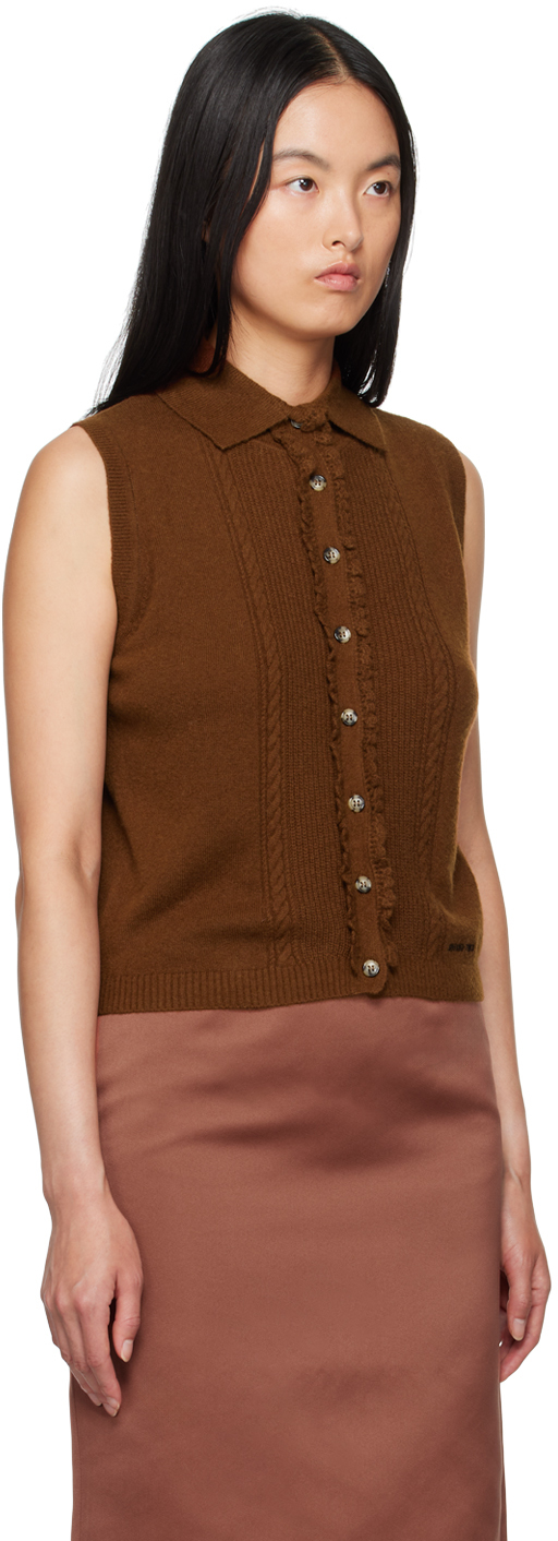 Shushu-tong Brown Spread Collar Cardigan In Ca100 Caramel