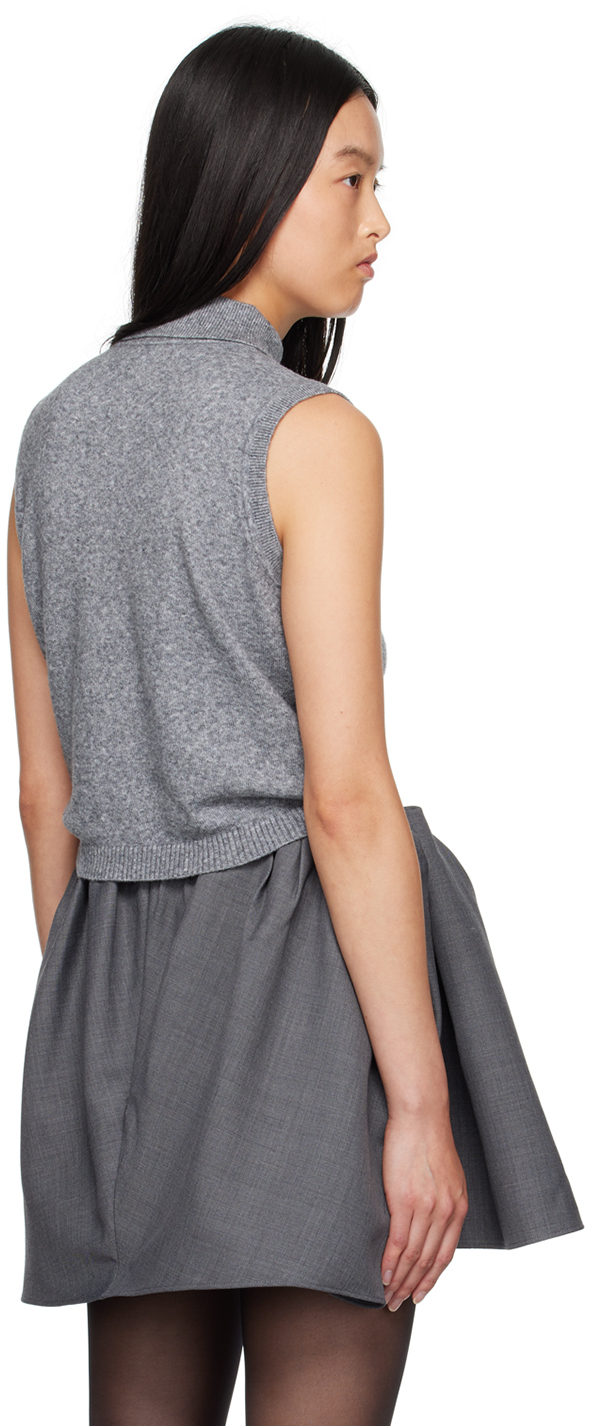 Shushu-tong Gray Spread Collar Cardigan In Gr100 Grey