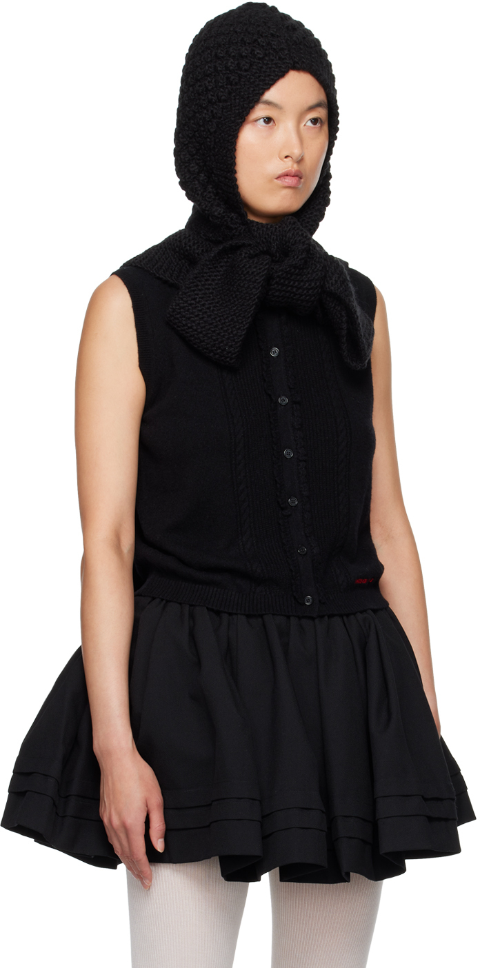 Shushu-tong Black Spread Collar Cardigan In Ba100 Black