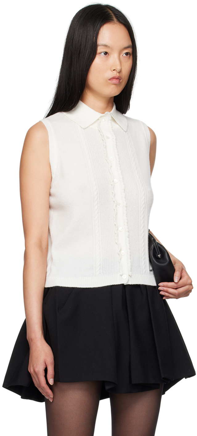 Shushu-tong White Spread Collar Cardigan In Wh100 White