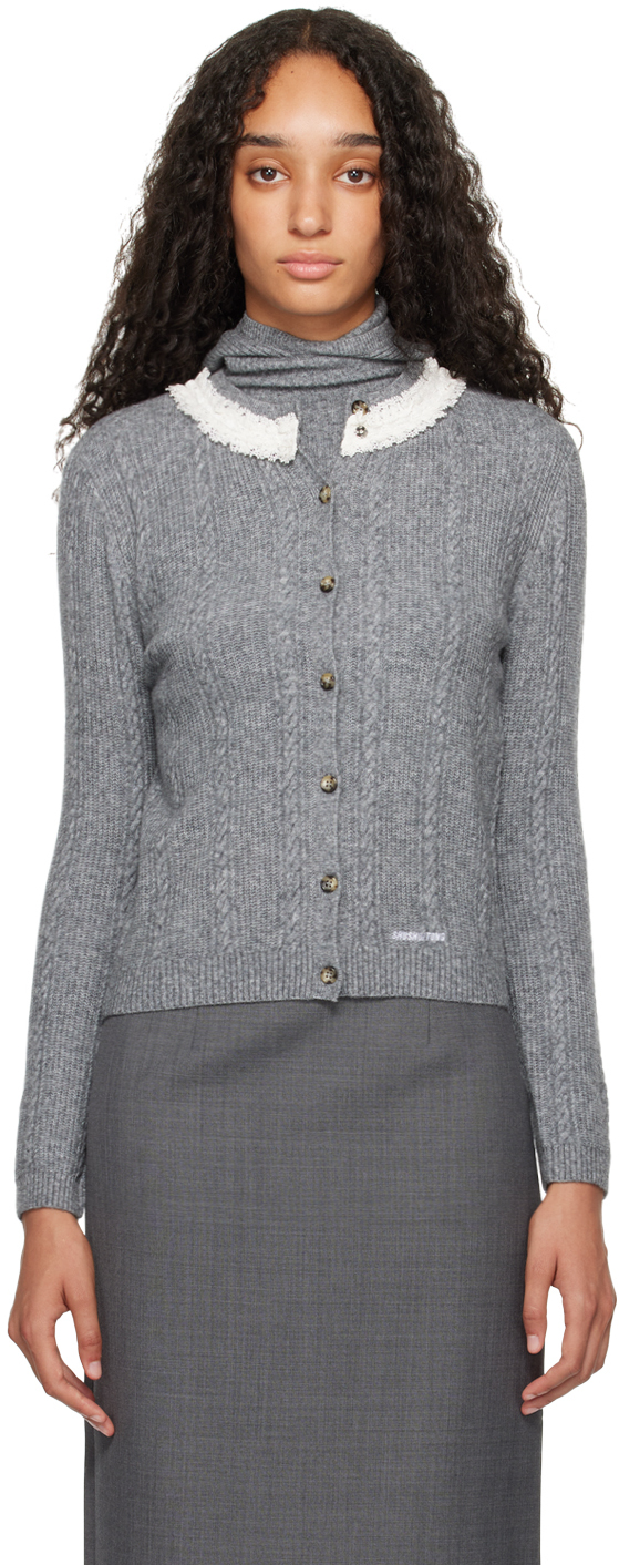 Mohairish pearl cardigan / green | Tostalgic Cl