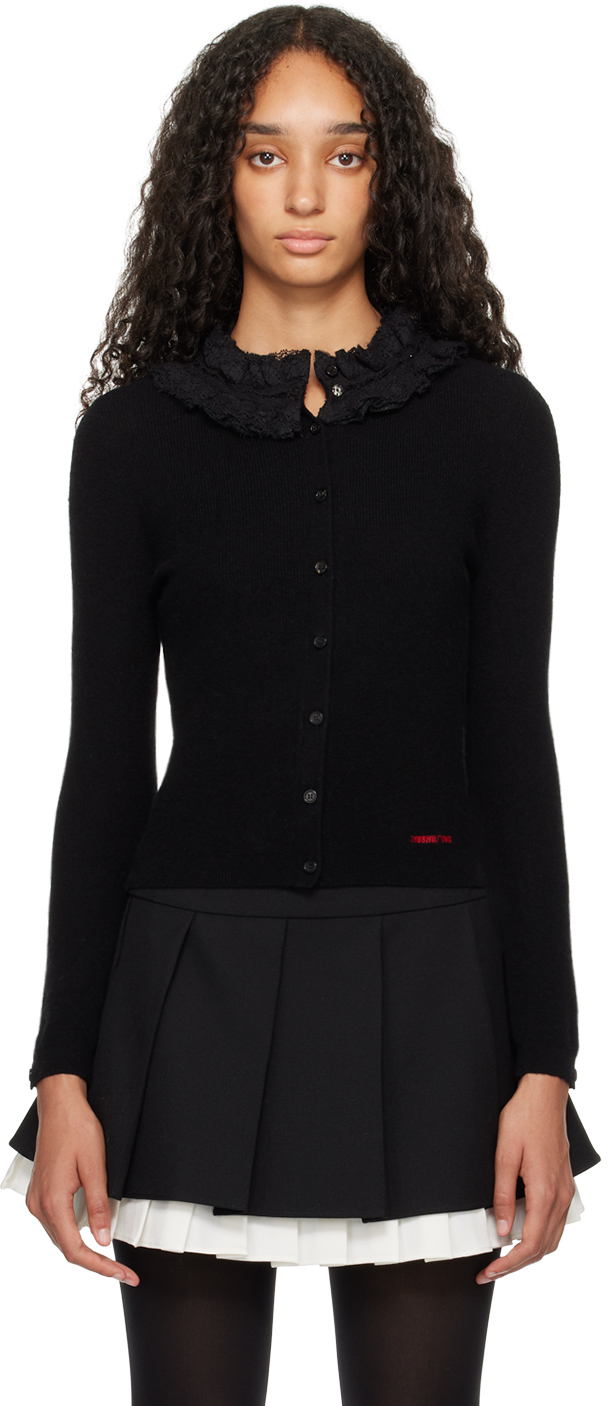 SHUSHU/TONG Black Collar Embellished Cardigan