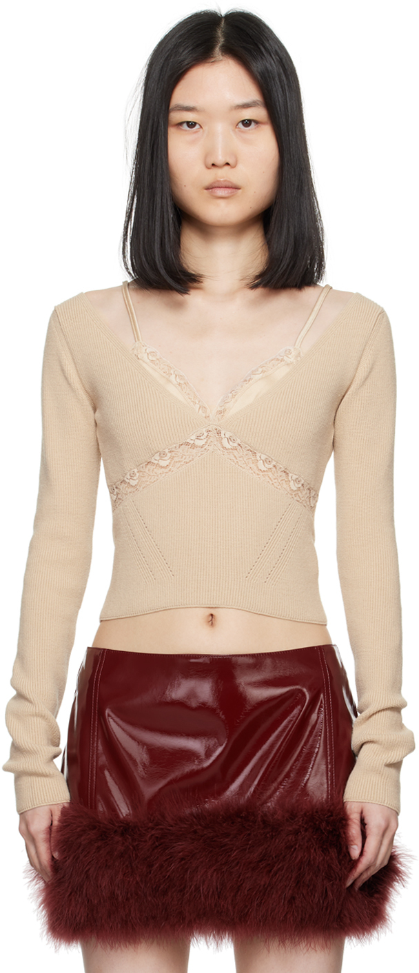 Beige Lace Sweater