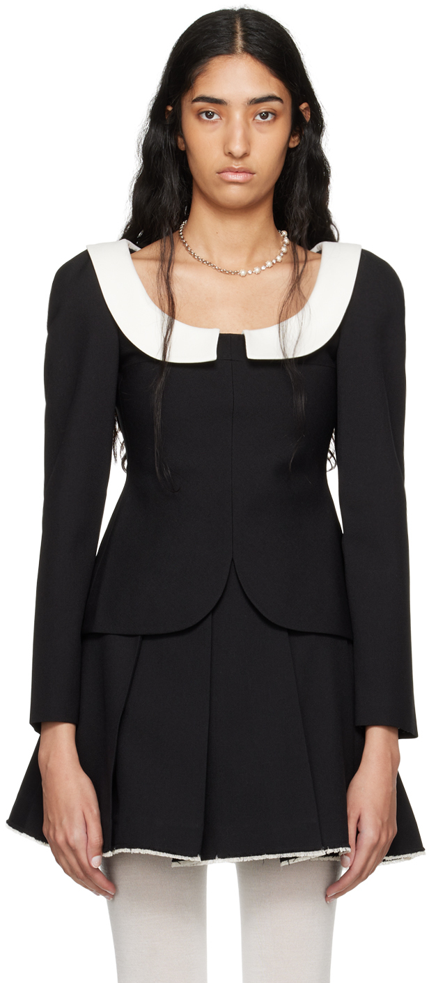 Black Peter Pan Collar Blouse