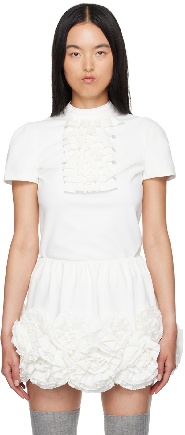 White Detachable Ruffle Blouse