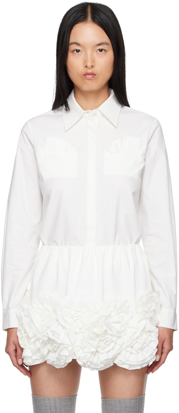 White Pocket Embellished Shirt