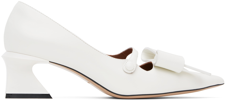 Shop Shushu-tong Ssense Exclusive White Pointed Heels In Wh100 White