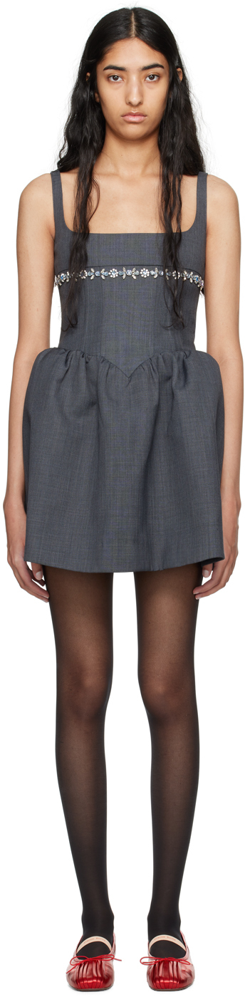 shushu/tong gray puffy minidress