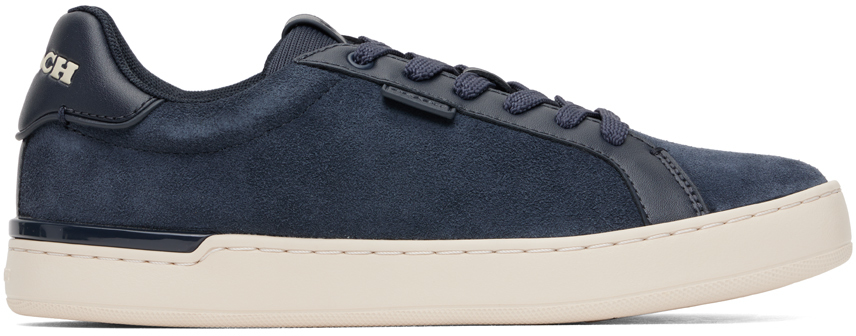 Shop Coach Navy Lowline Low Top Sneakers In Midnight Navy