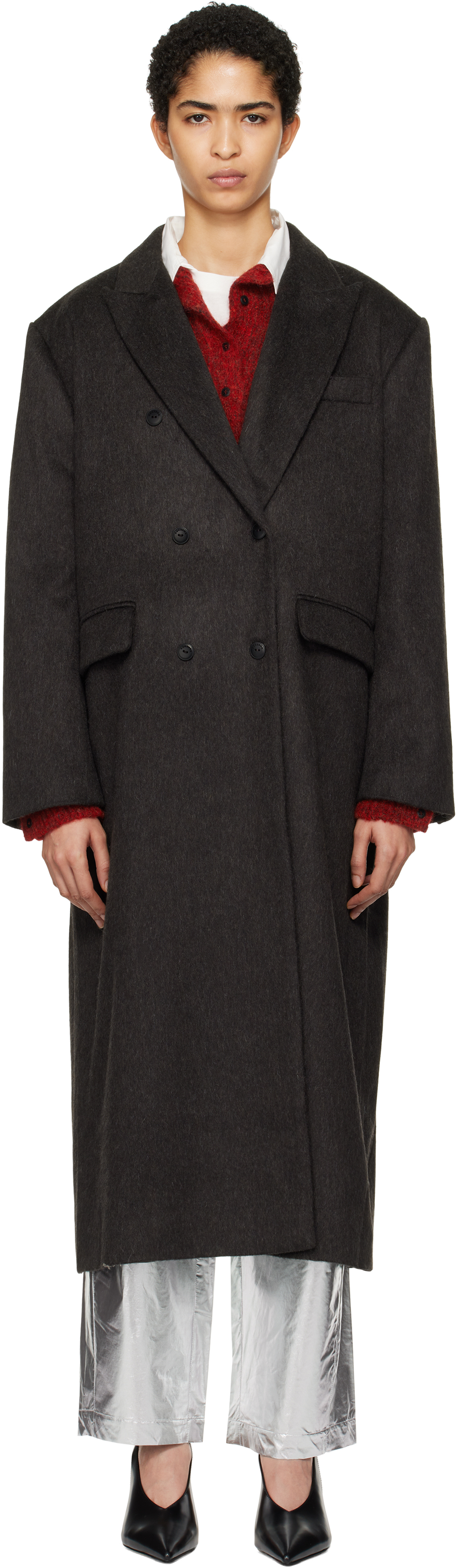 Brown Wool Long Coat