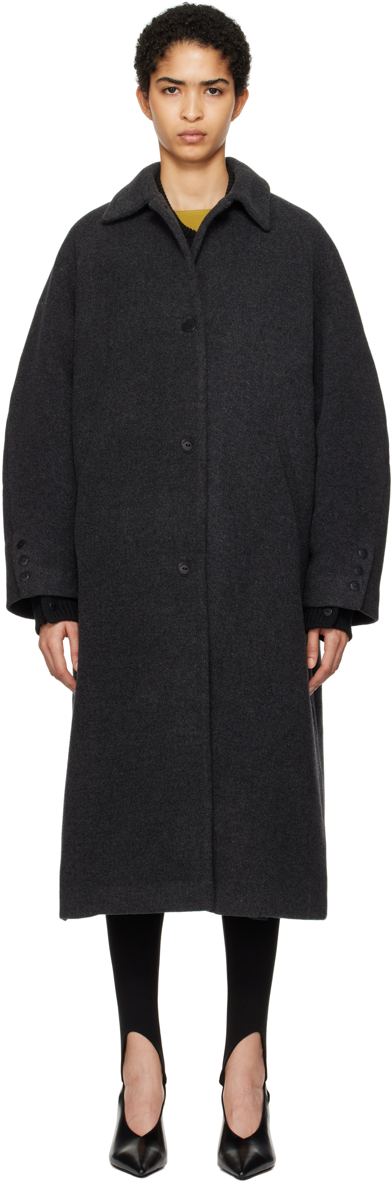 Gray Wool & Cashmere Coat