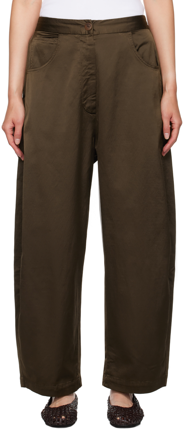 Brown Curved Trousers