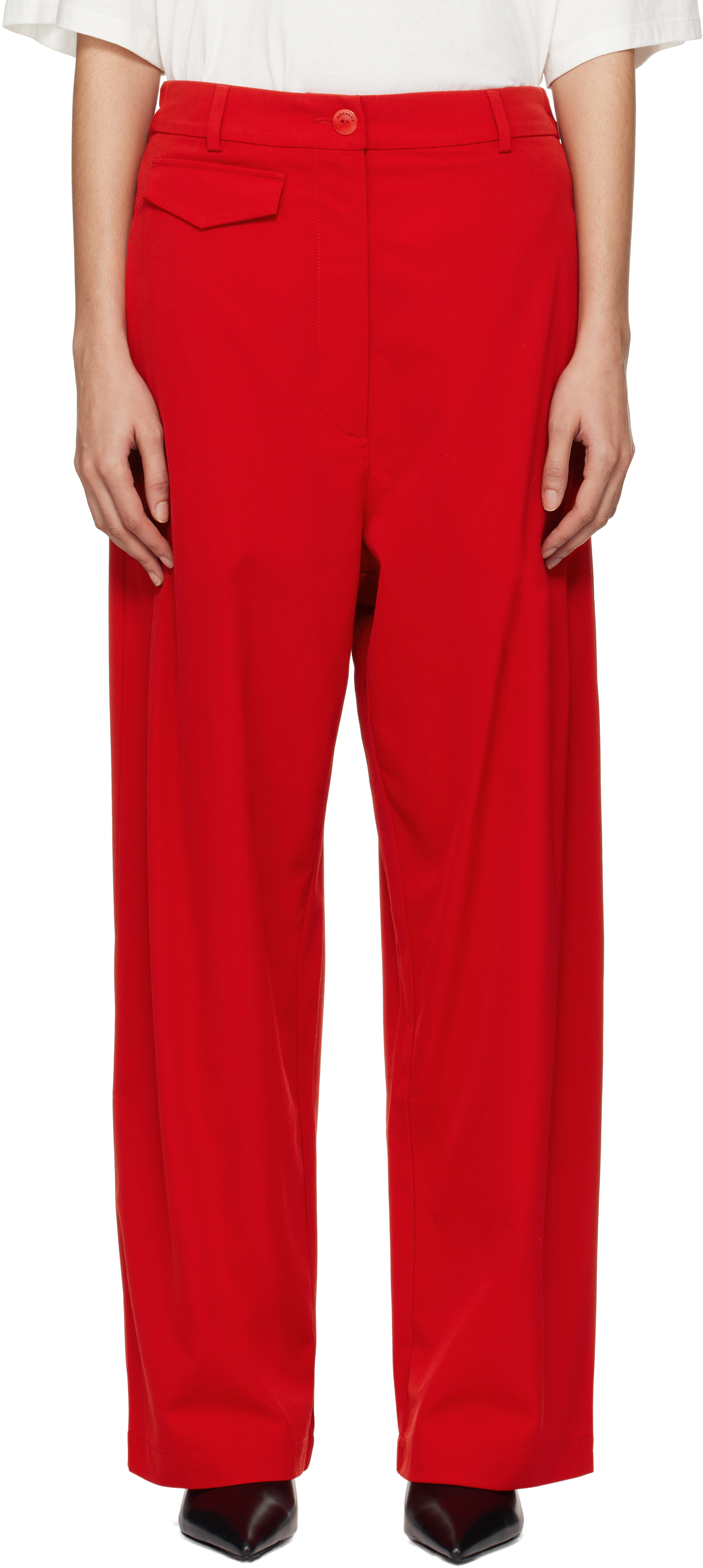 Red Tailoring Pocket Trousers