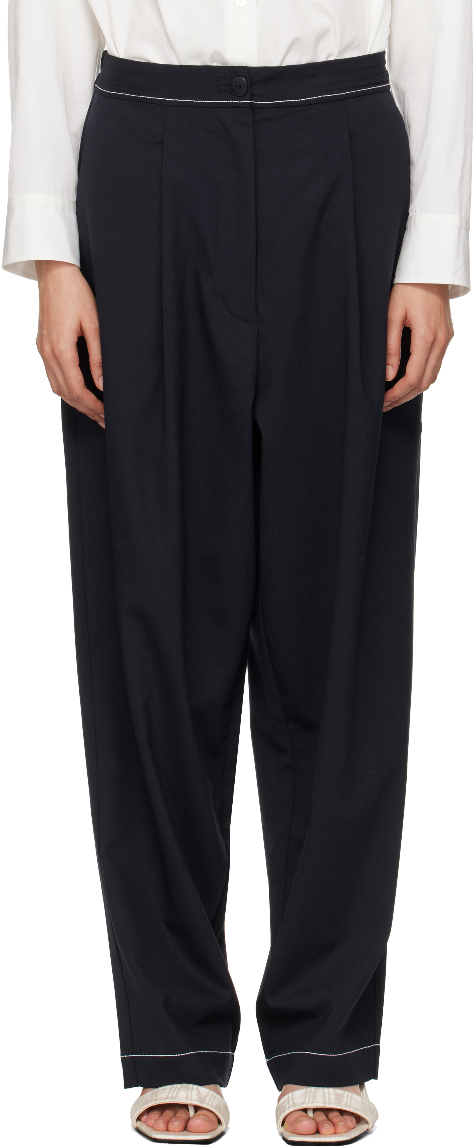 Navy Tailoring Stitch Trousers