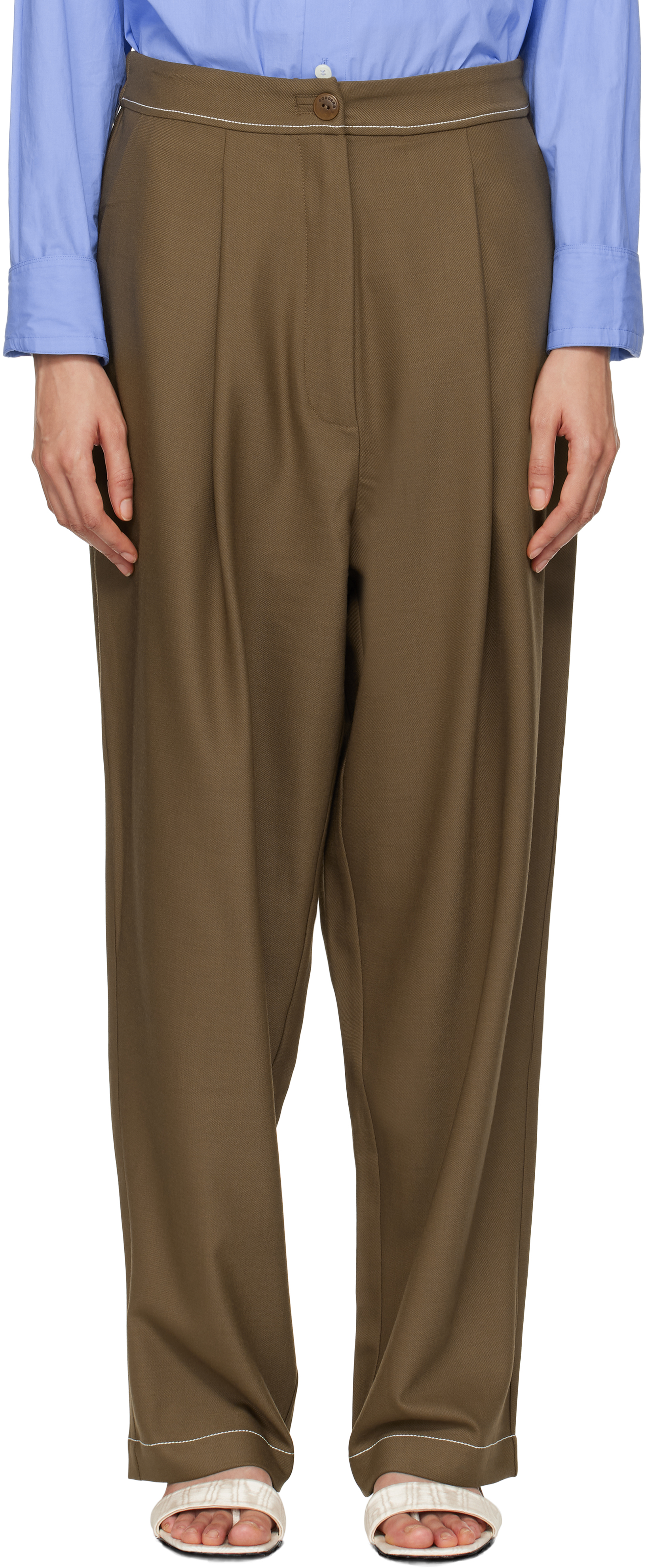 Brown Tailoring Stitch Trousers