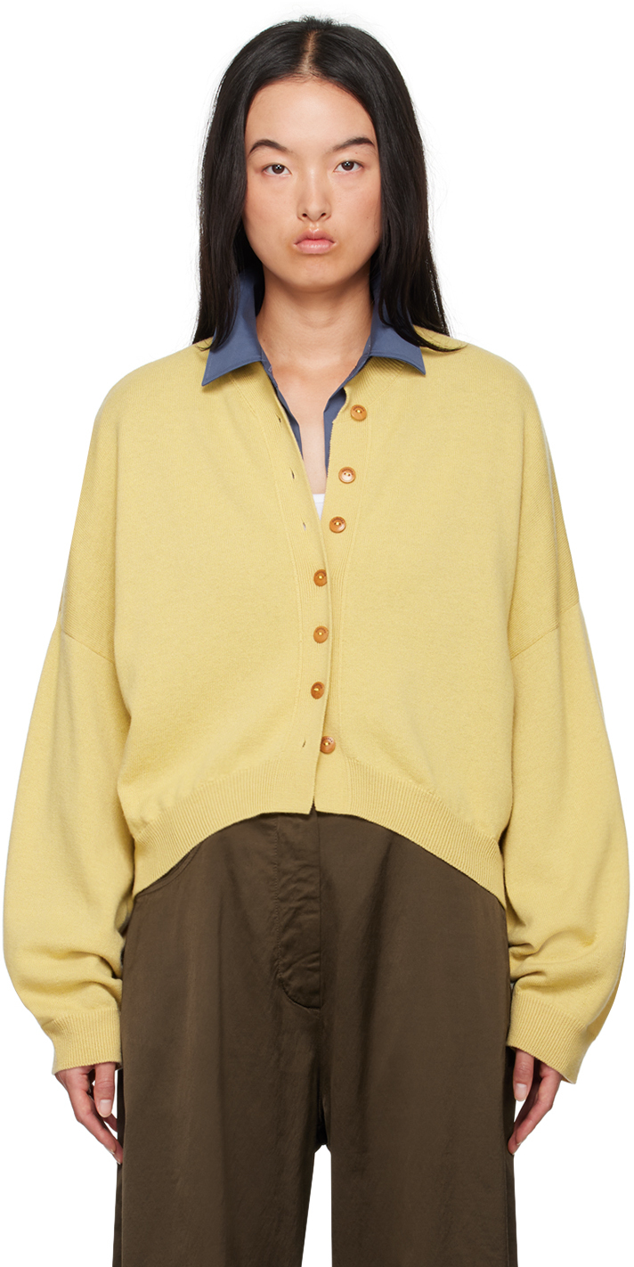 Yellow Merino Wool Cardigan