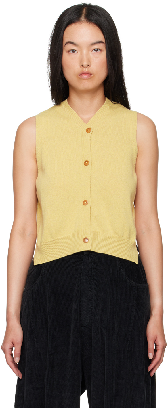 Yellow Merino Wool Vest