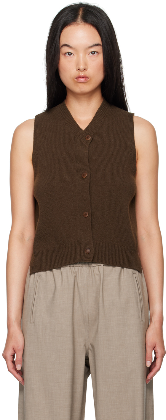 Brown Merino Wool & Cashmere Vest