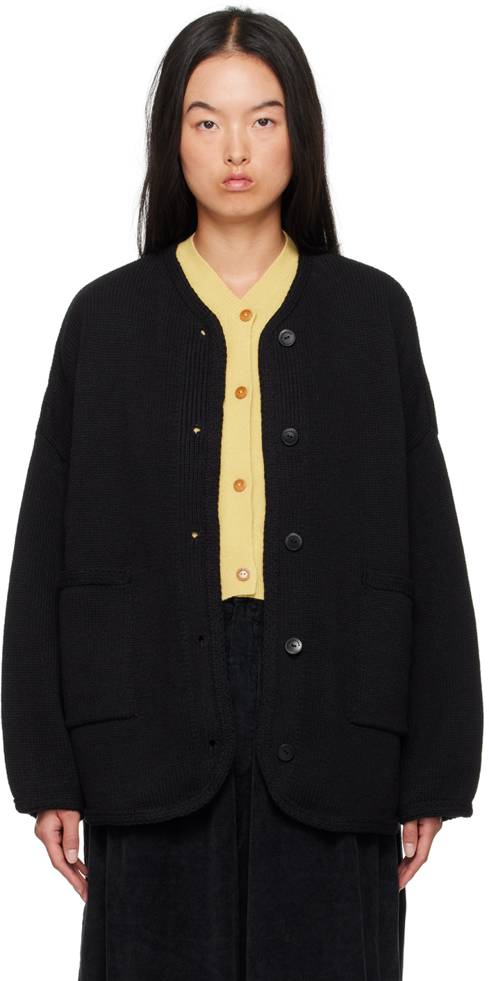 Black Cotton Cardigan