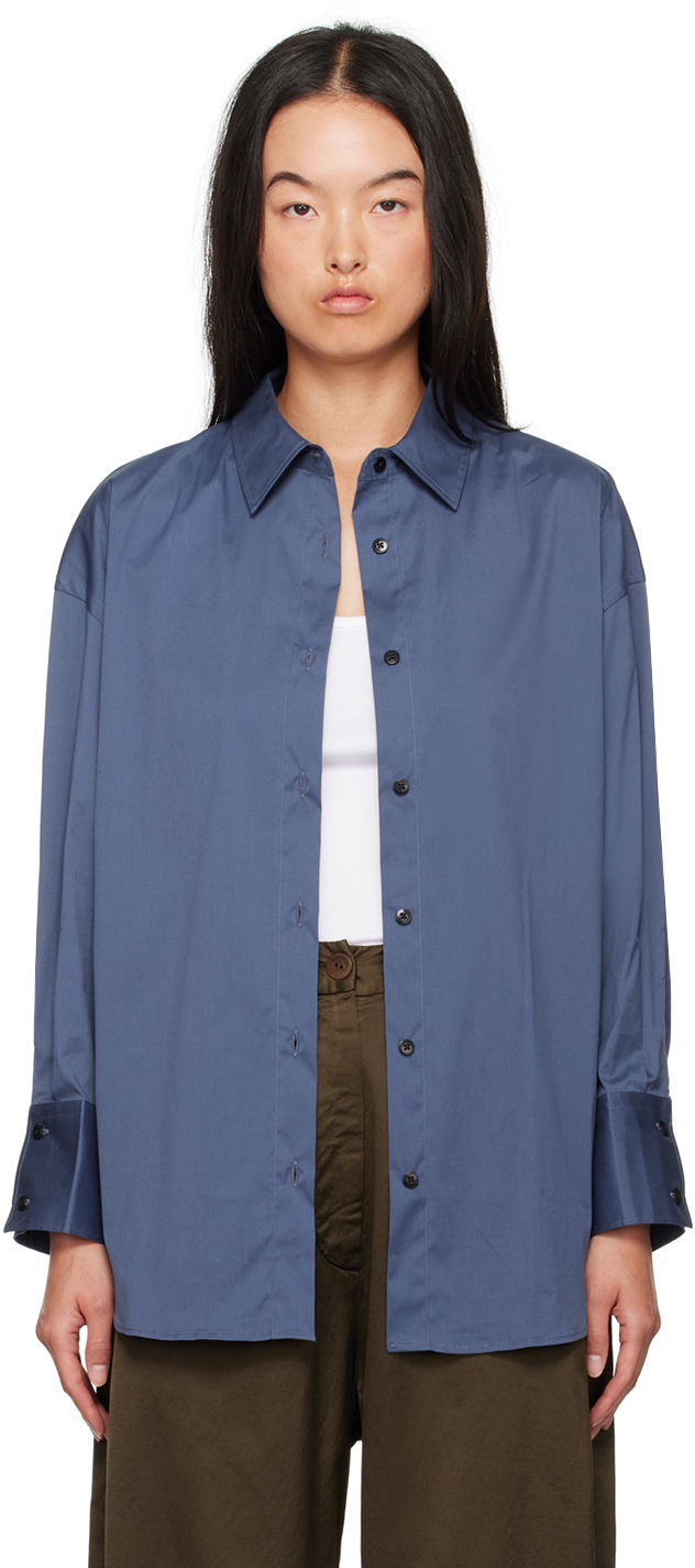 Blue Oversize Cotton Shirt