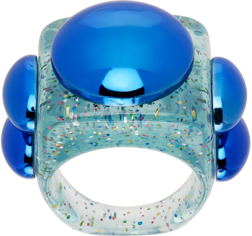 指輪・リング LA MANSO FW22 Atlantis Ring in Blue PVC (ATLANTIS BLUE) Blue Atlantis Ring by La Manso on Sale