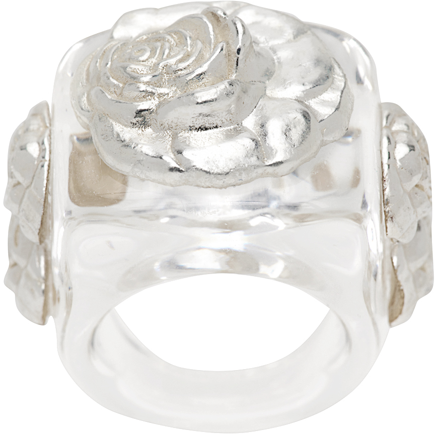 Transparent 
Silver Rosetón Ring