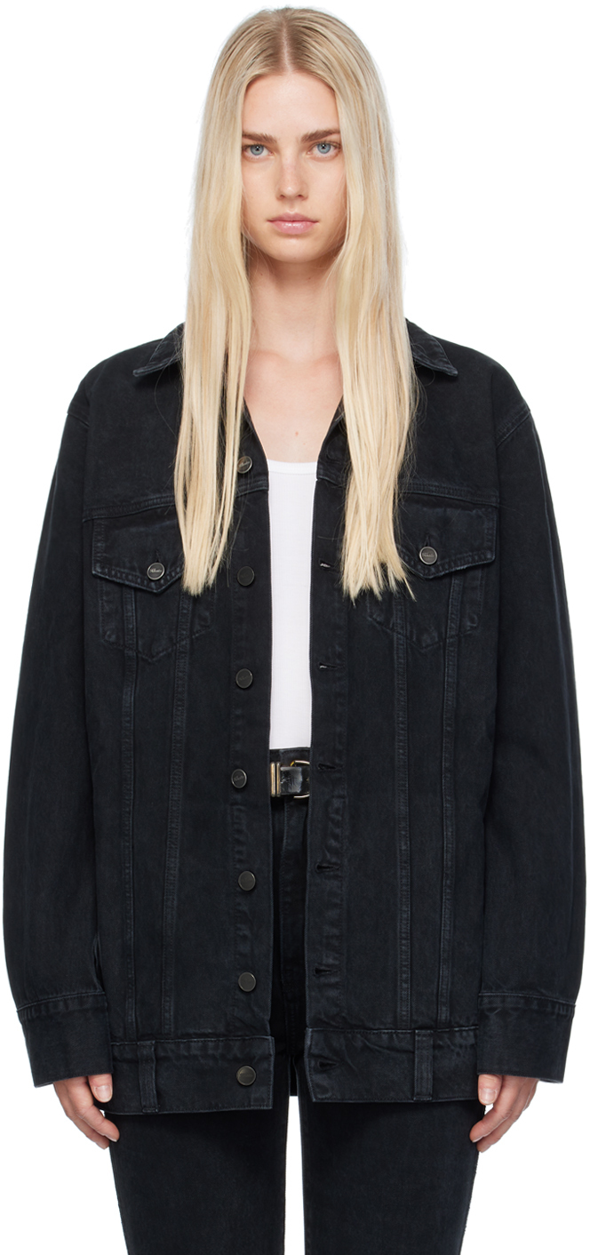 Shop Khaite Black 'the Ross' Denim Jacket In 091 Prescott