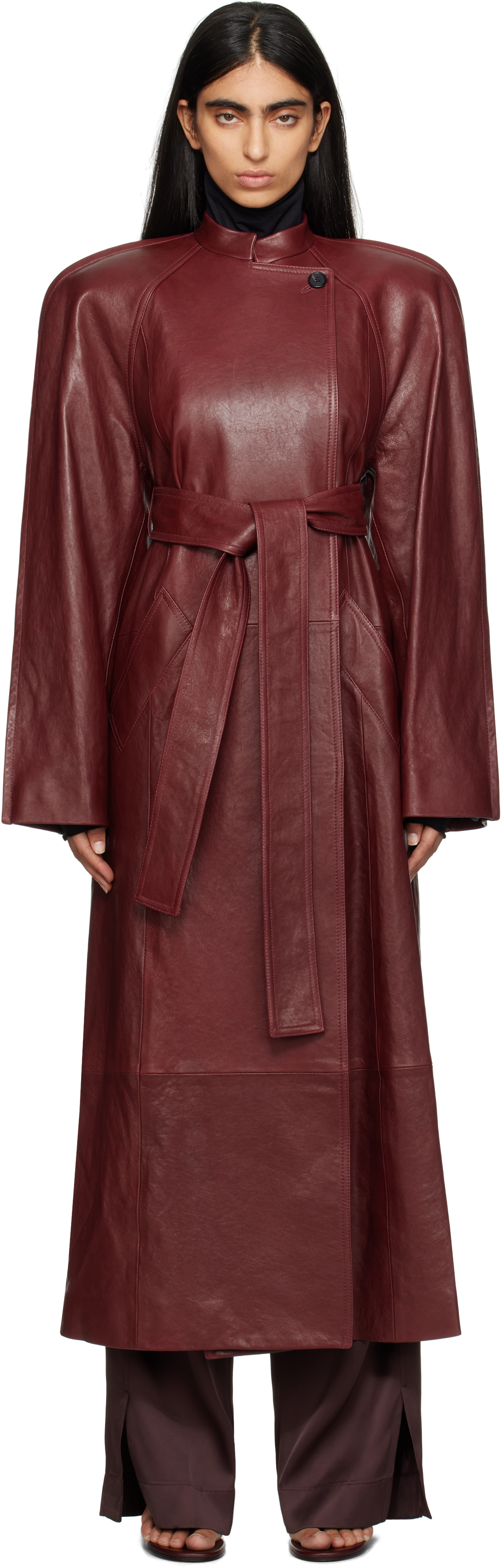 【関税込み】KHAITE レッド Rothen レザーコート KHAITEのレッド Rothen レザーコートがセール中