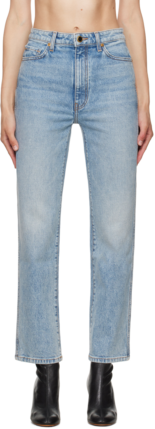 【関税込み】KHAITE ブルー The Abigail Stretch ジーンズ KHAITE: Blue 'The Abigail Stretch' Jeans | SSENSE