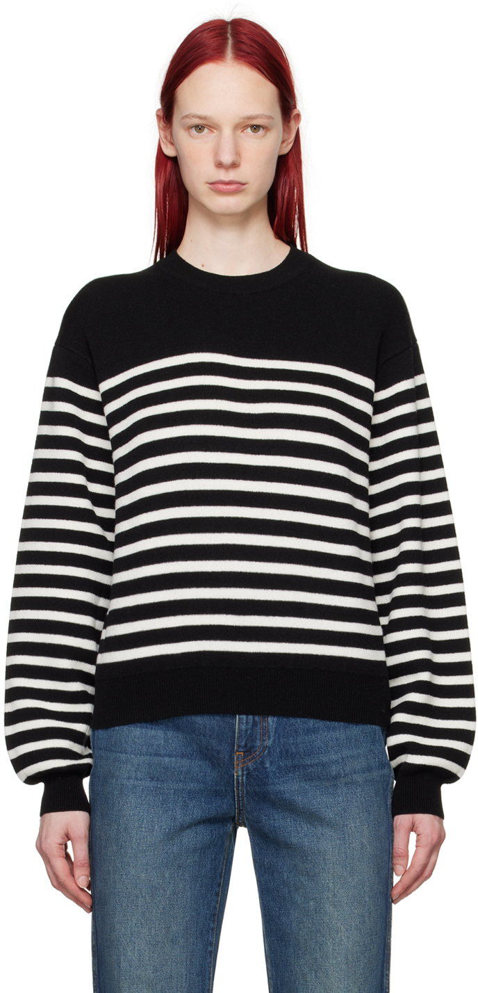 Shop Khaite Black 'the Viola' Sweater In 202 Black / Ivory