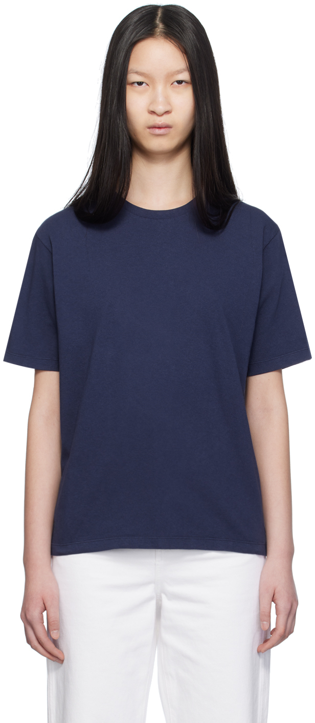 Shop Khaite Navy 'the Mae' T-shirt In 301 Navy