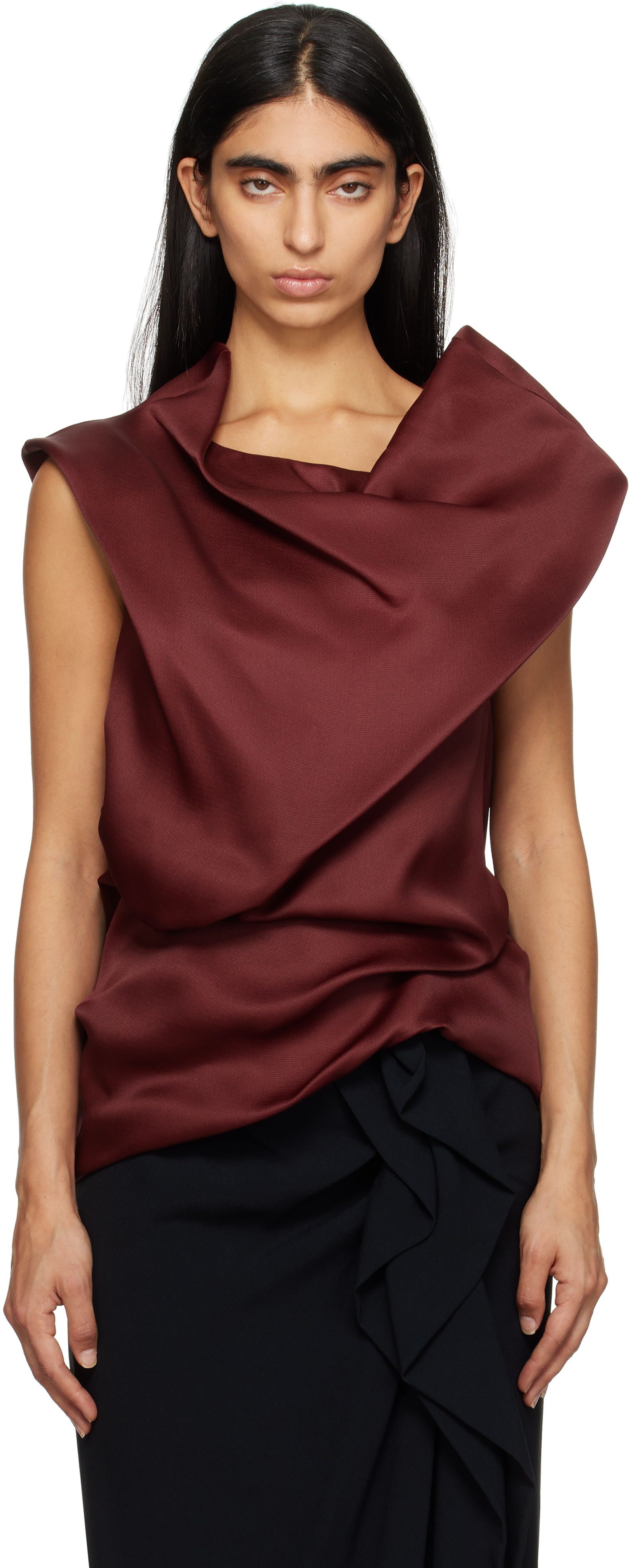 Shop Khaite Red Luola Top In 524 Oxblood