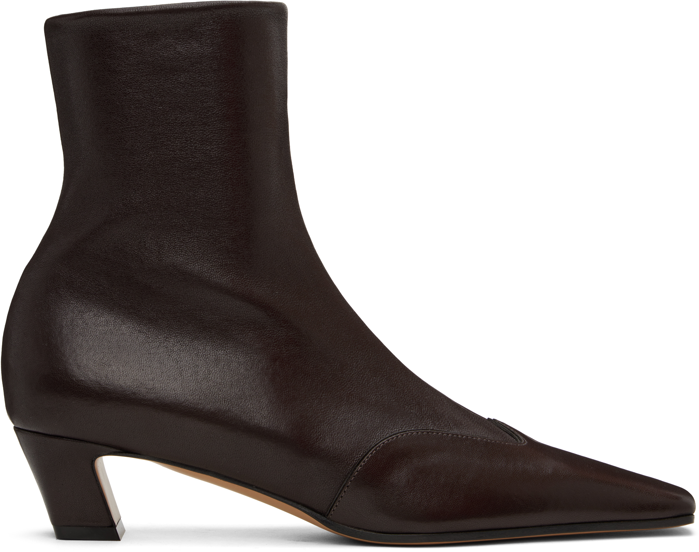 KHAITE: ブラウン Nevada Stretch ショートブーツ | SSENSE 日本