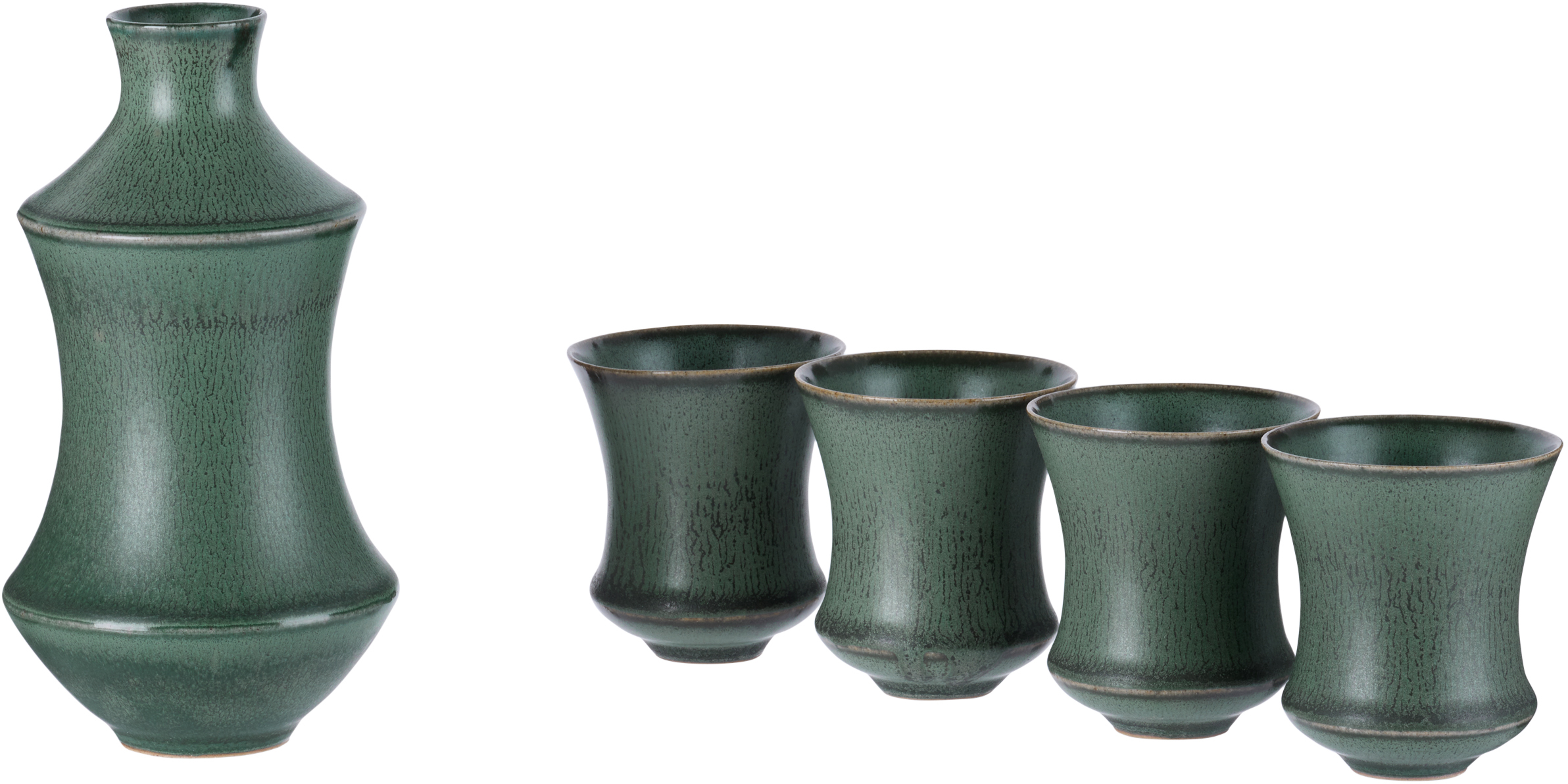 Houseplant Green 'by Seth' Sake Set, 5 Pcs In Moss