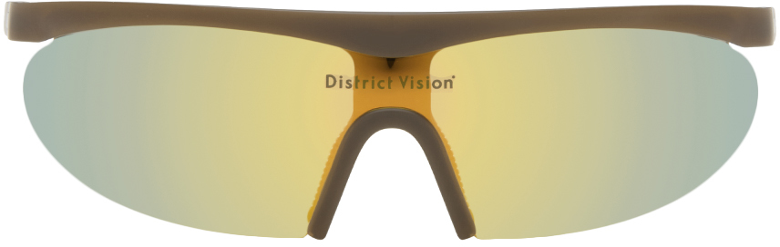 DISTRICT VISION BROWN 'KOHARU' ECLIPSE SUNGLASSES 