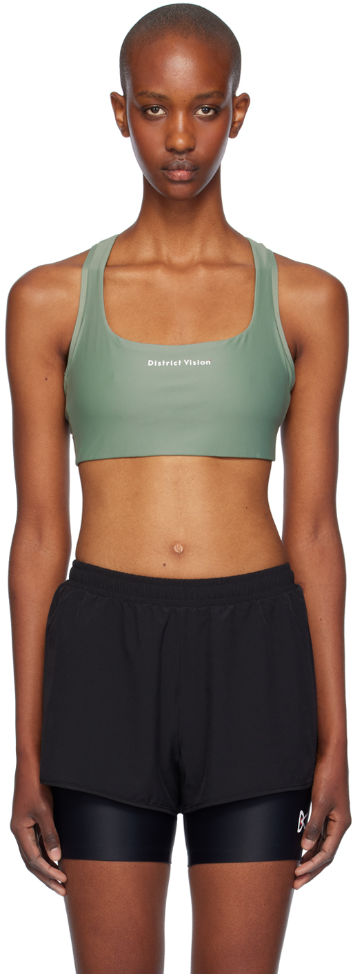 Green Twin Layer Medium Support Sport Bra