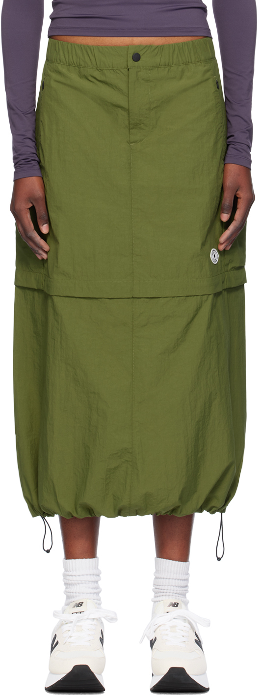 Green Single Layer Cargo Sport Skirt