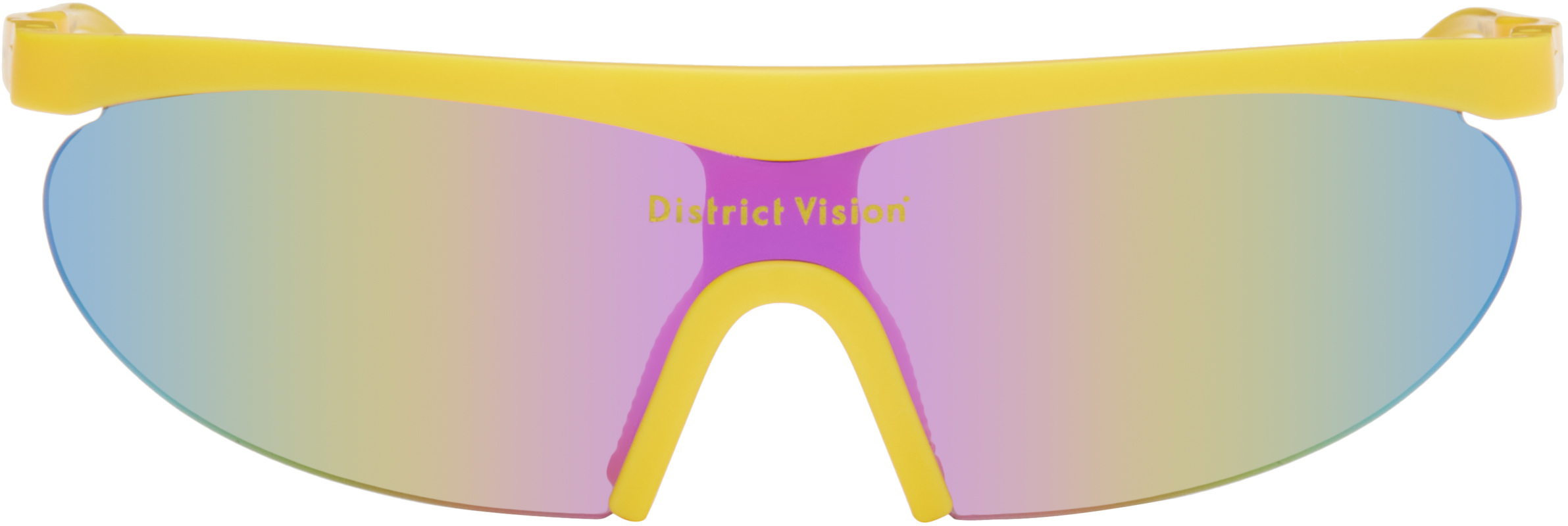 District Vision Yellow Koharu Eclipse Sunglasses In Yuzu-aqua Mirror