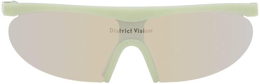 District Vision Green 'koharu' Eclipse Sunglasses In Mint/d+ Taupe Mirror