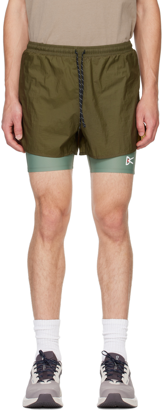 Khaki Ripstop Layered Trail Shorts