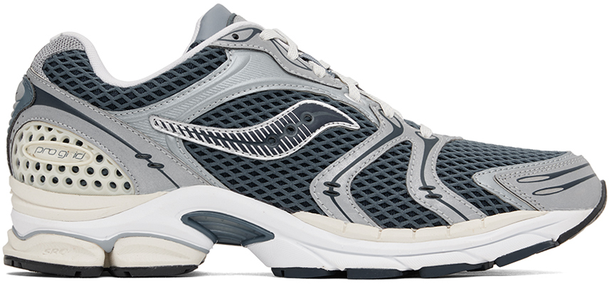 Shop Saucony Blue & Gray Progrid Triumph 4 Sneakers In Dusk/silver