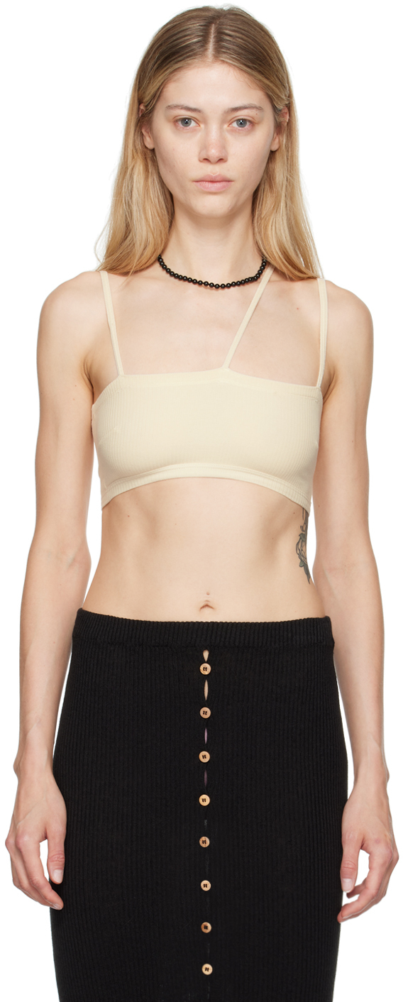 Shop Baserange Off-white Nida Bra In Off White