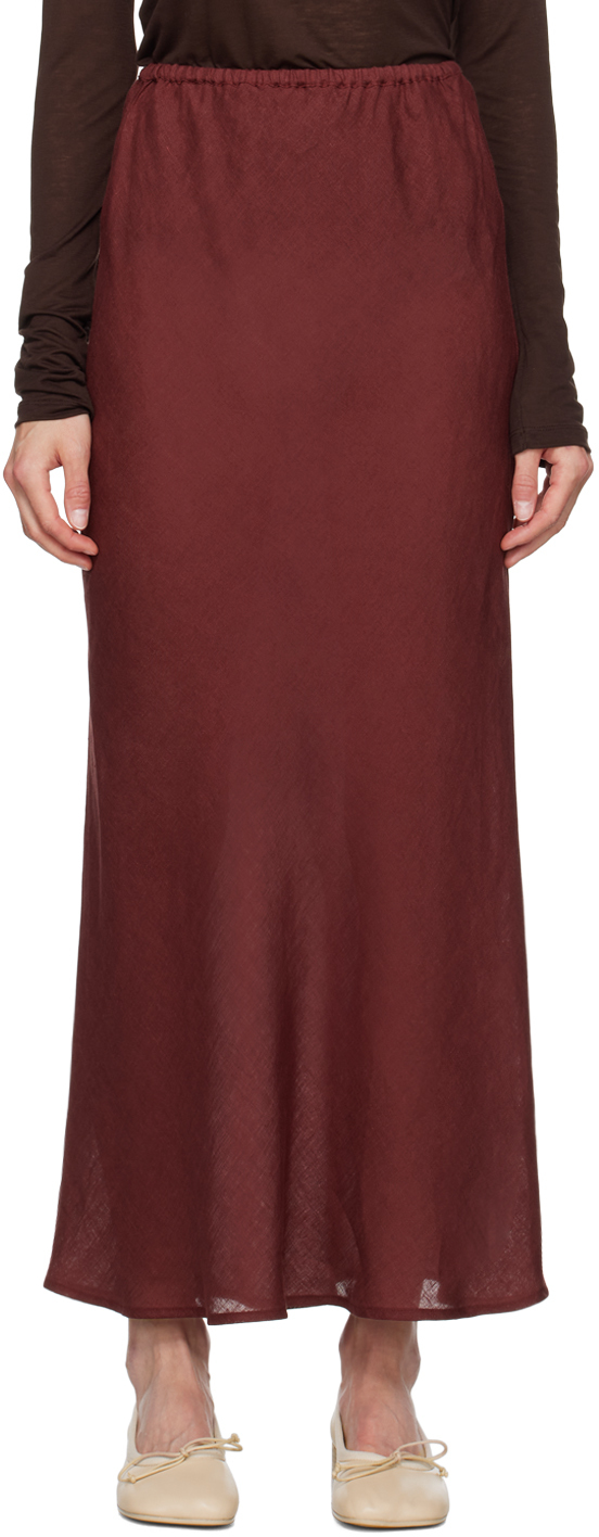 Burgundy Dydine Maxi Skirt