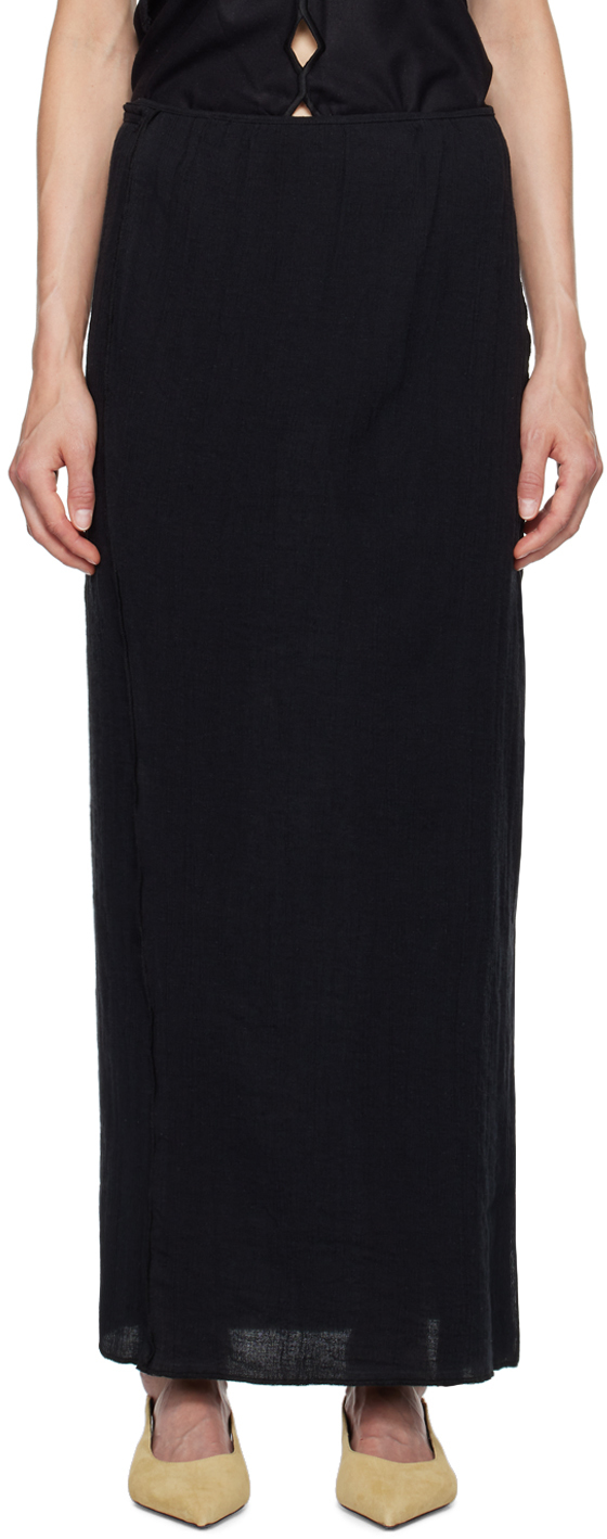 Shop Baserange Black Shok Maxi Skirt