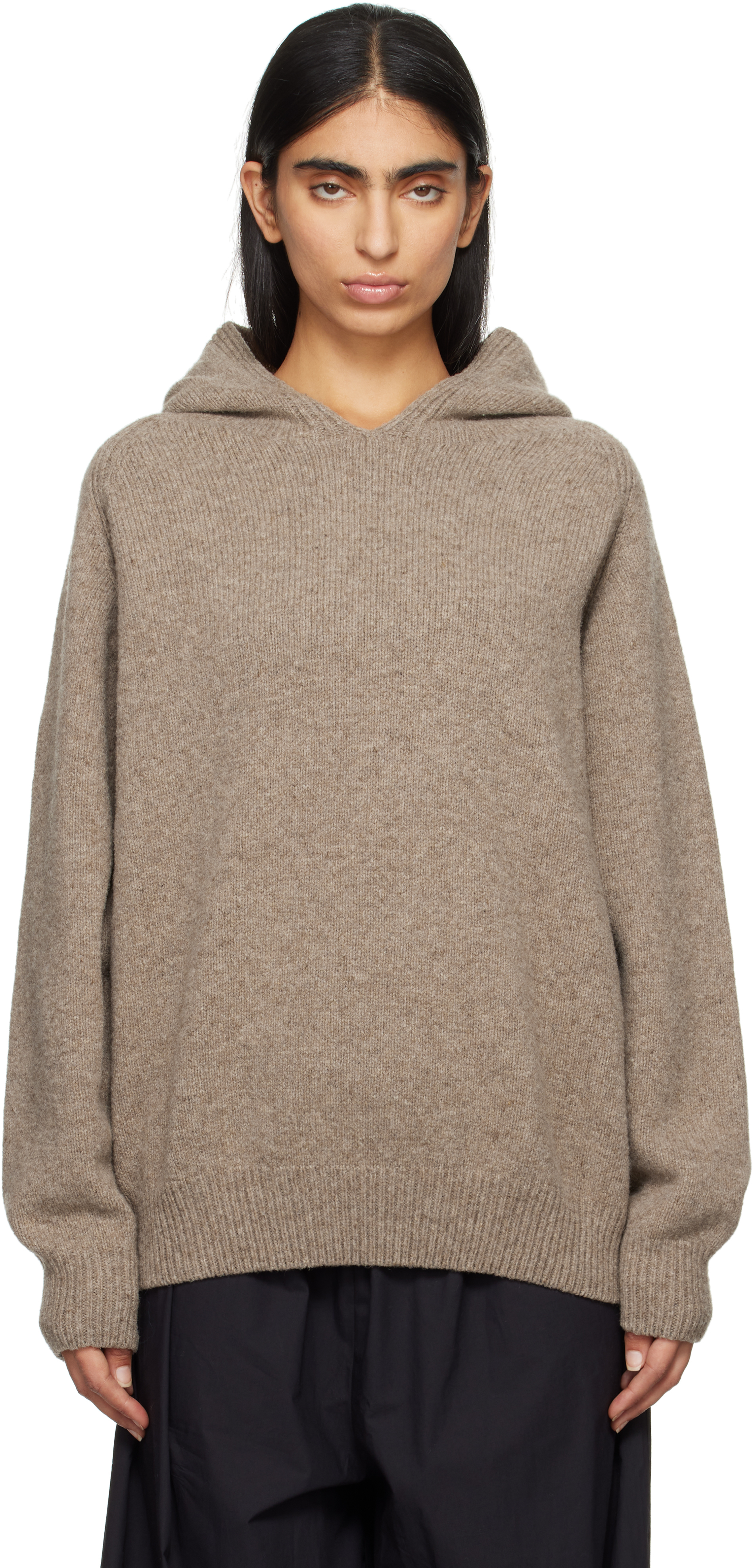 Shop Baserange Taupe Soar Hoodie In Alassio