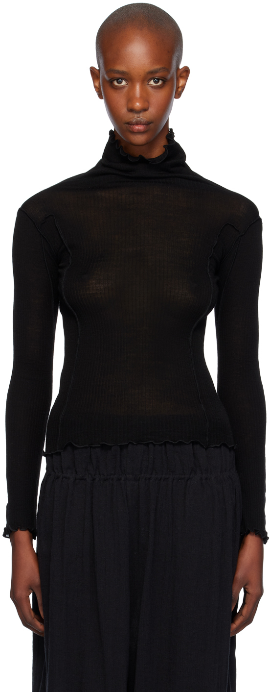 Black Wool Omato Turtleneck