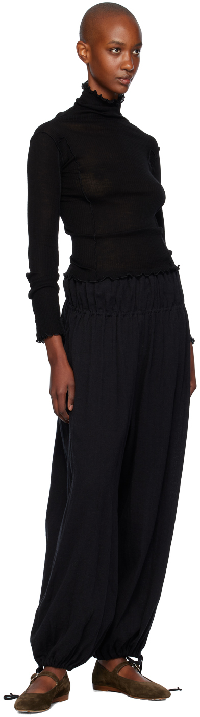 Baserange Black Wool Omato Turtleneck In Black