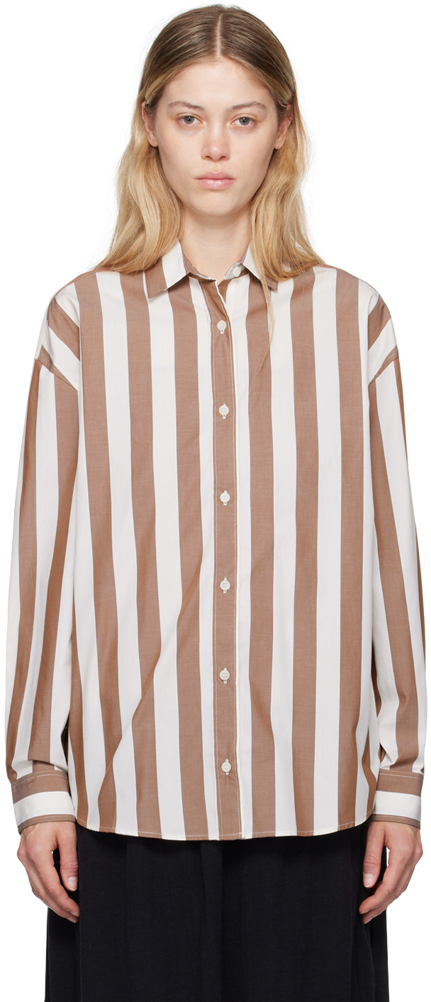 White & Brown Loose Ole Shirt