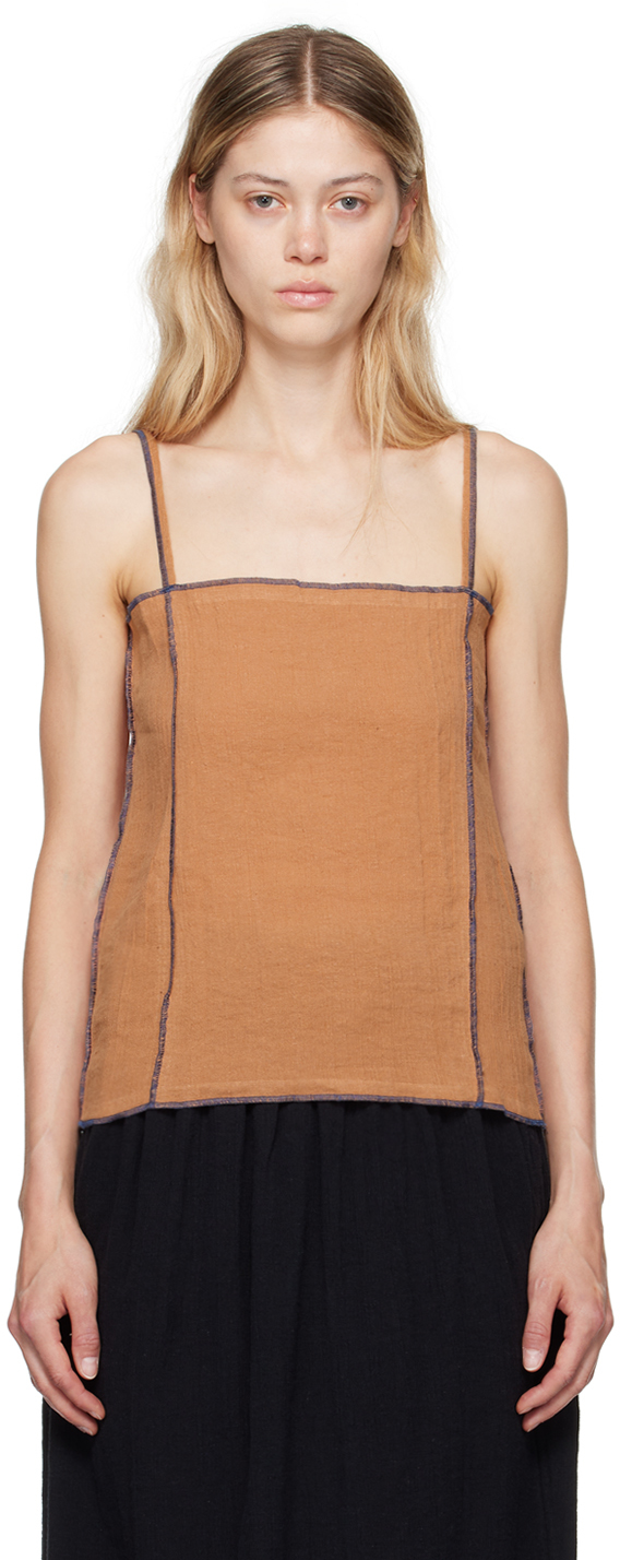 Shop Baserange Orange Shok Tank Top In Brick