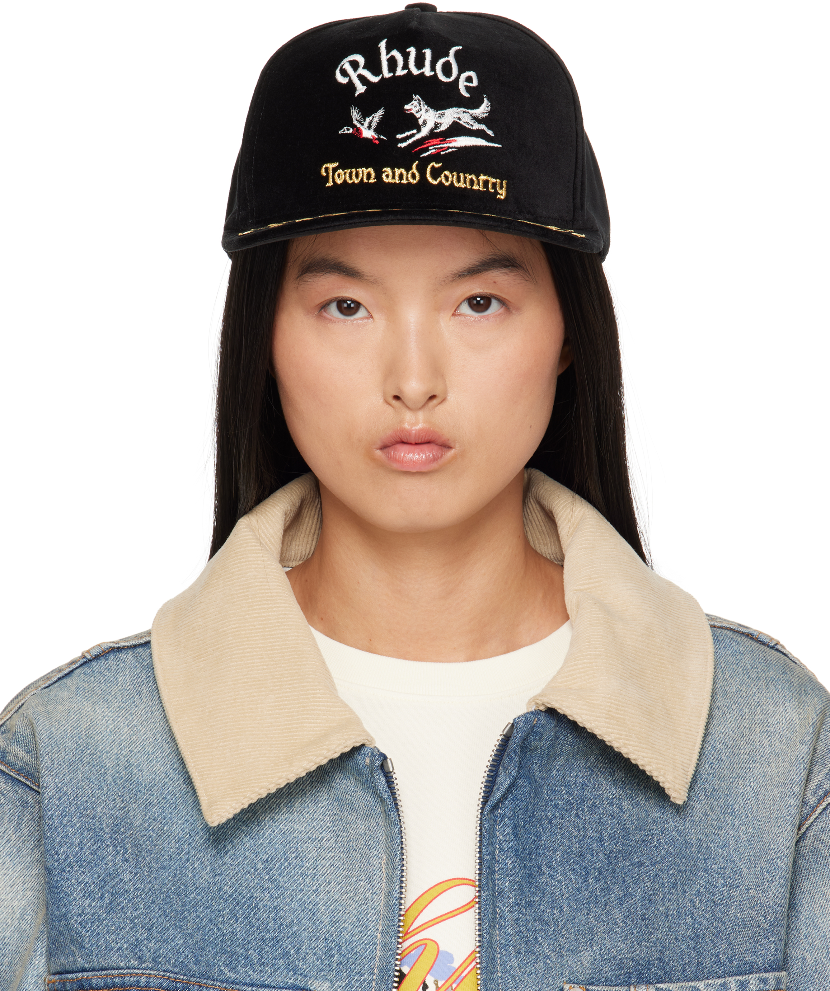 RHUDE BLACK WINE COUNTRY SOUVENIR CAP 